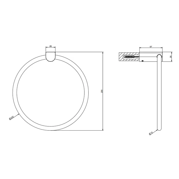 Полотенцедержатель настенный кольцевой