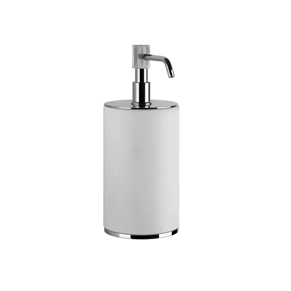 Дозатор для жидкого мыла настольный белое стекло VENTI20 710 Brass PVD GESSI