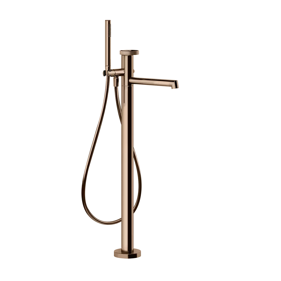 Смеситель для ванны напольный с душевым набором без скрытой части ANELLO 030 Copper PVD GESSI