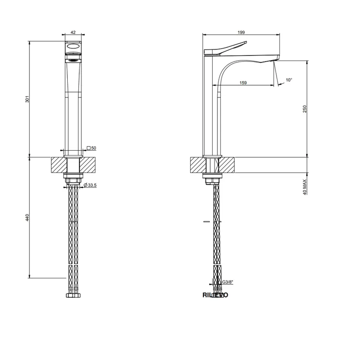 Смеситель для раковины высокий RILIEVO 031 Chrome GESSI
