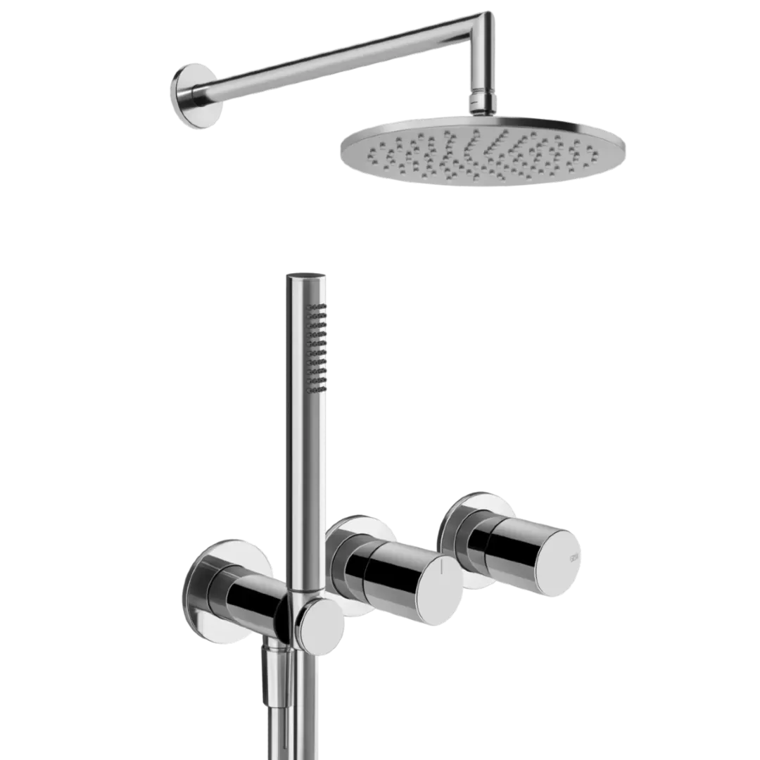 Смеситель для душа готовый комплект скрытого монтажа (душевой набор и скрытая часть в комплекте) habito unito 031 Chrome gessi