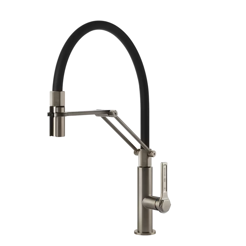 Смеситель для кухни гибкий излив OFFICINE GESSI 149 Finox Brushed Nickel GESSI