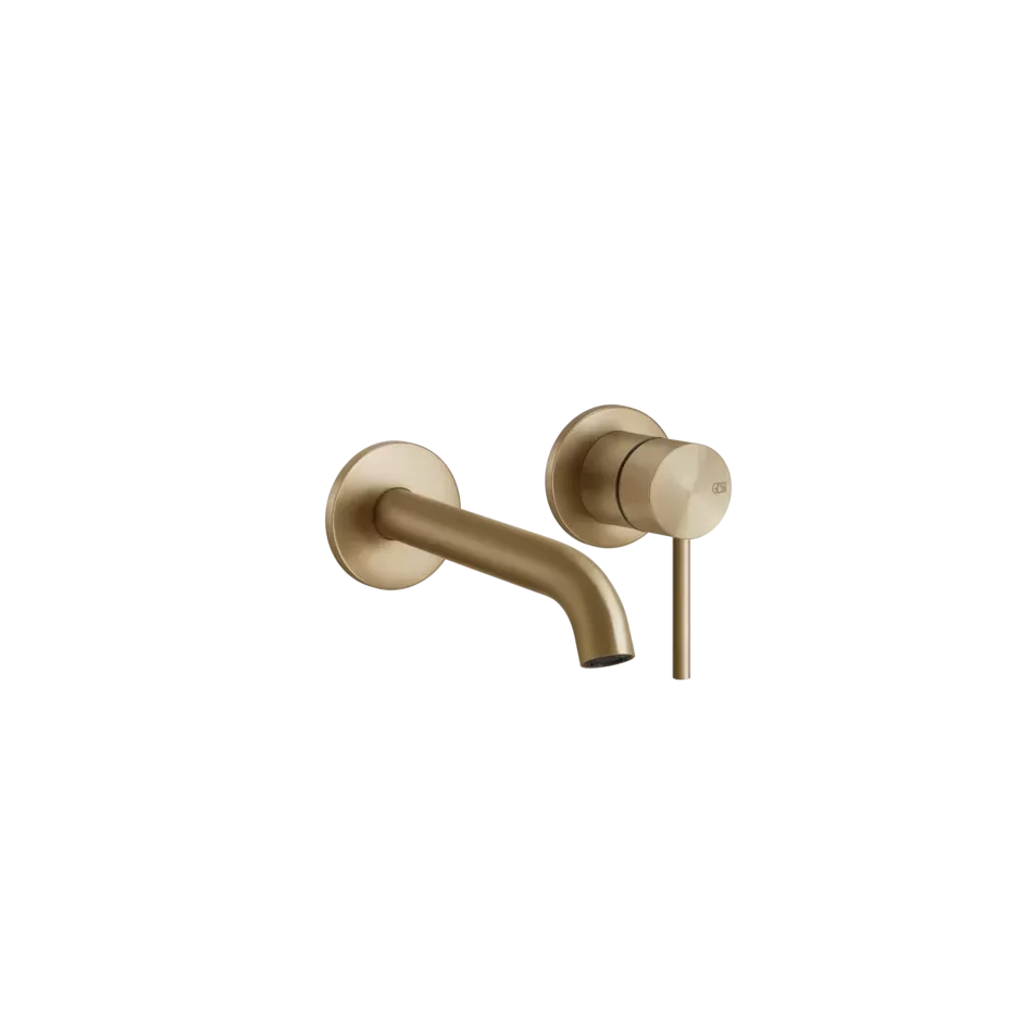 Смеситель для раковины настенный скрытого монтажа с длинным изливом FLESSA 726 Warm Bronze Br. PVD GESSI