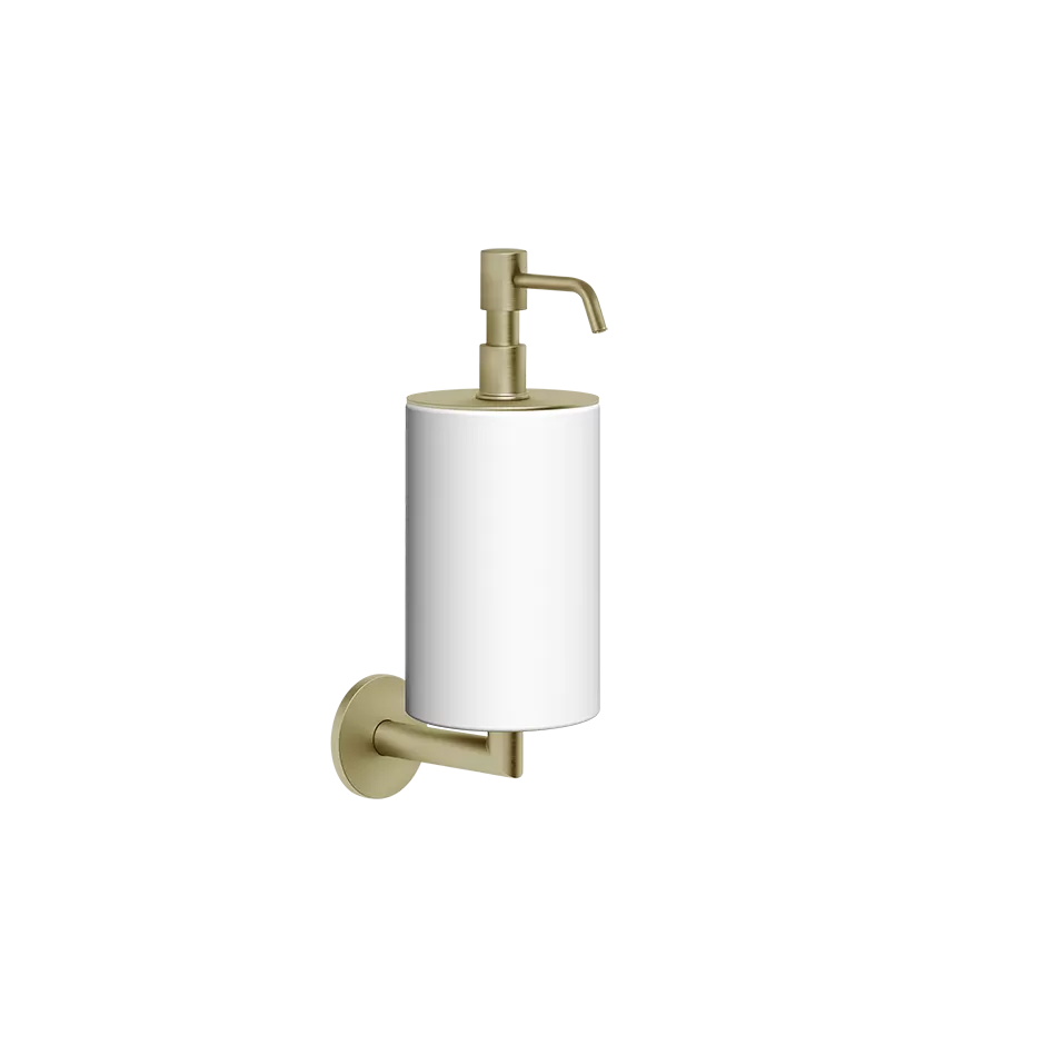 Мыльница настенная белое стекло TONDO 727 Brushed Brass PVD GESSI