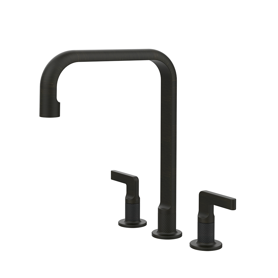 Смеситель для кухни на 3 отверстия стандартный излив INCISO 187 Aged Bronze GESSI