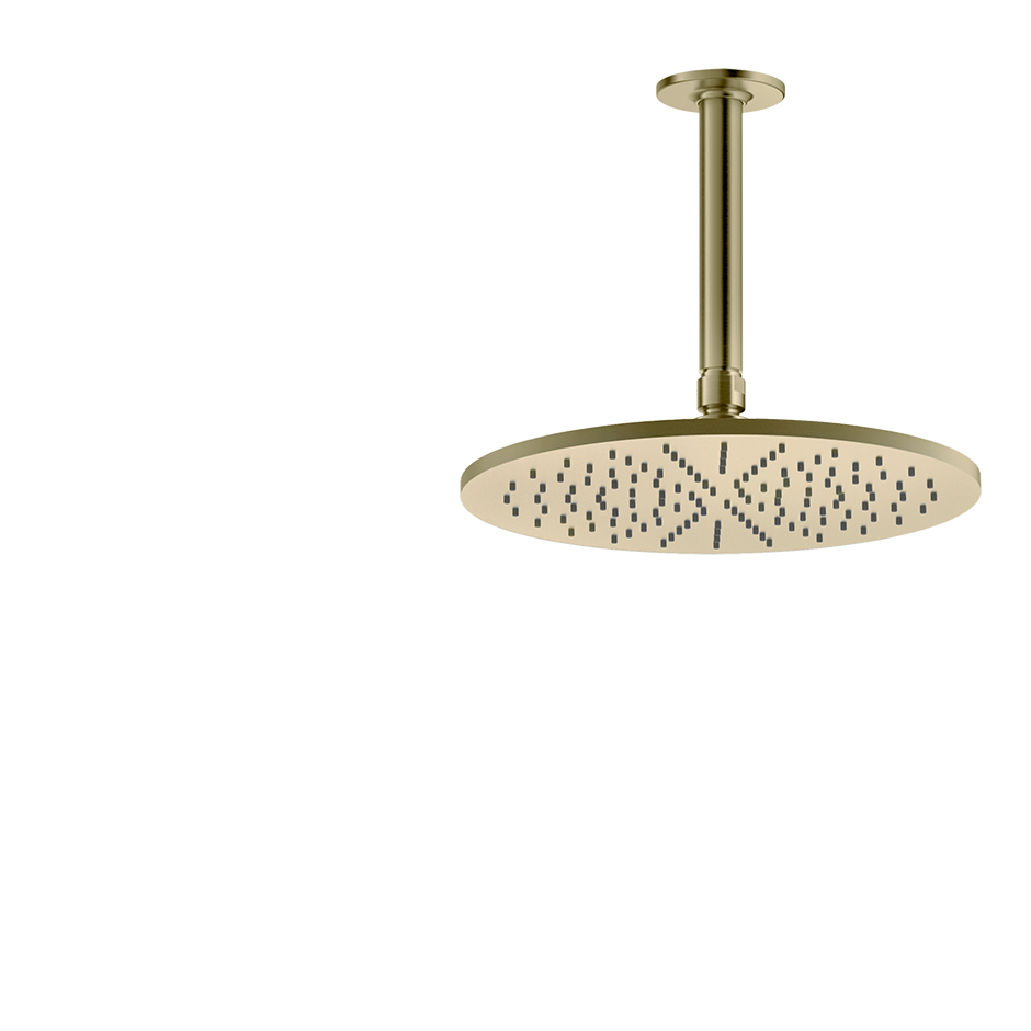 Верхний душ Ø300 потолочный монтаж тропический ливень INCISO 727 Brushed Brass PVD GESSI
