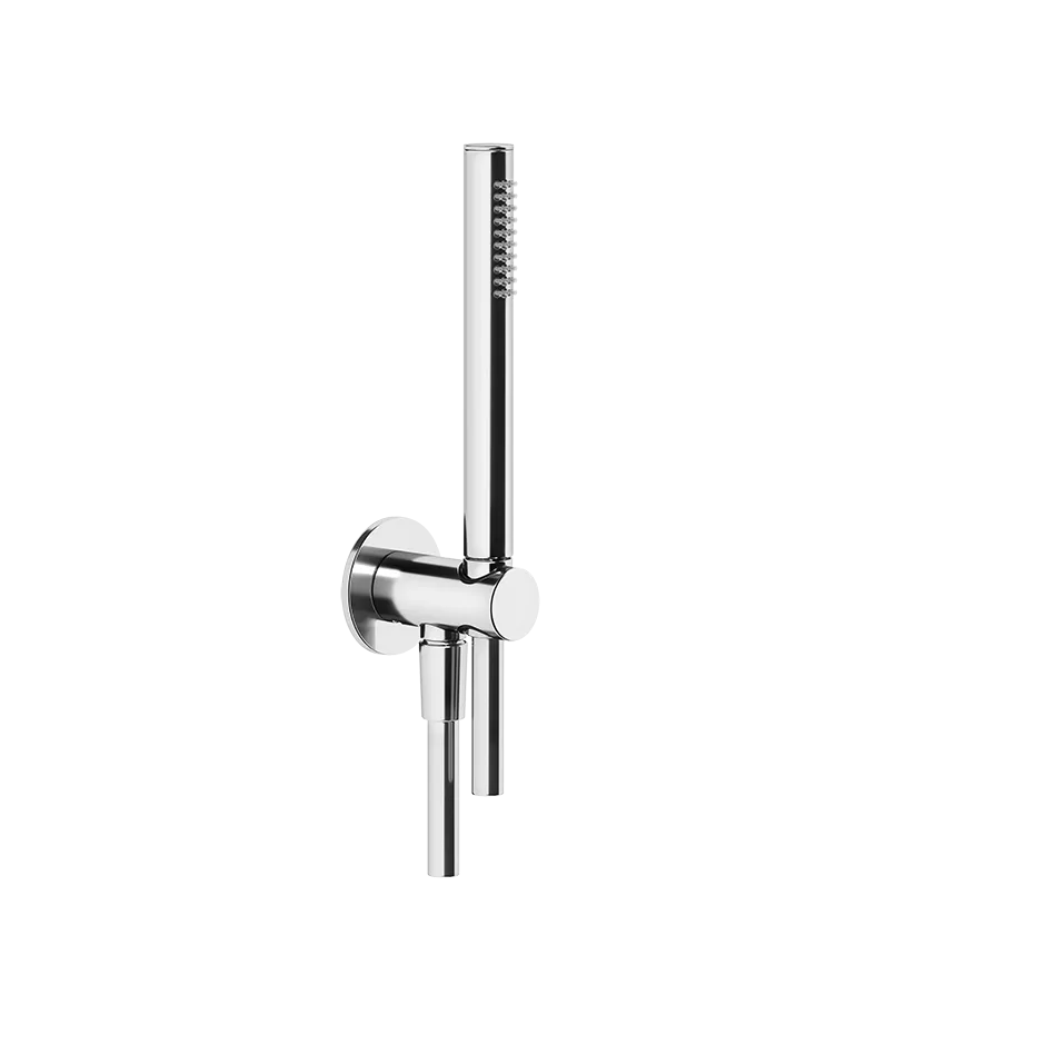 Душевой комплект, состоящий из вывода воды, держателя, шланга 1,50 м и лейки