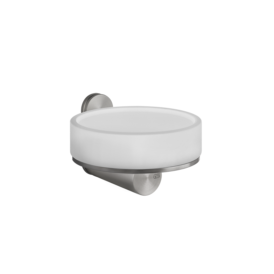 Мыльница настенная белое стекло GESSI316 239 Steel Brushed GESSI