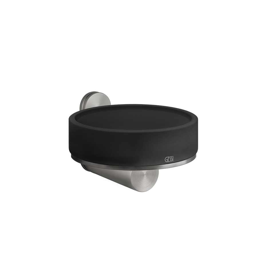 Мыльница настенная черное стекло GESSI316 239 Steel Brushed GESSI
