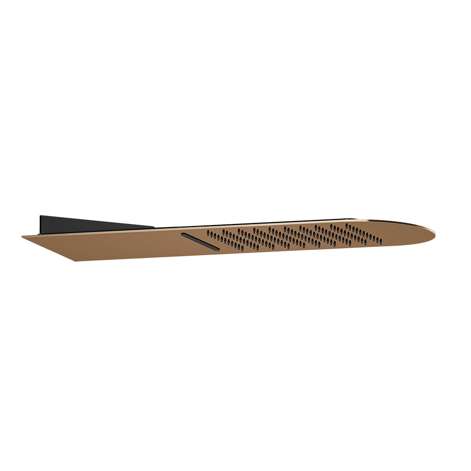 Верхний душ 195x620 настенный монтаж тропический ливень/водопад TREMILLIMETRI 030 Copper PVD GESSI