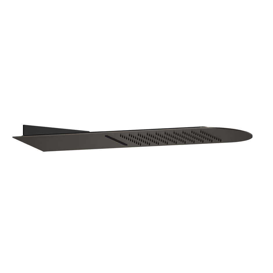 Верхний душ 195x620 настенный монтаж тропический ливень/водопад TREMILLIMETRI 707 Black Metal Brushed PVD GESSI