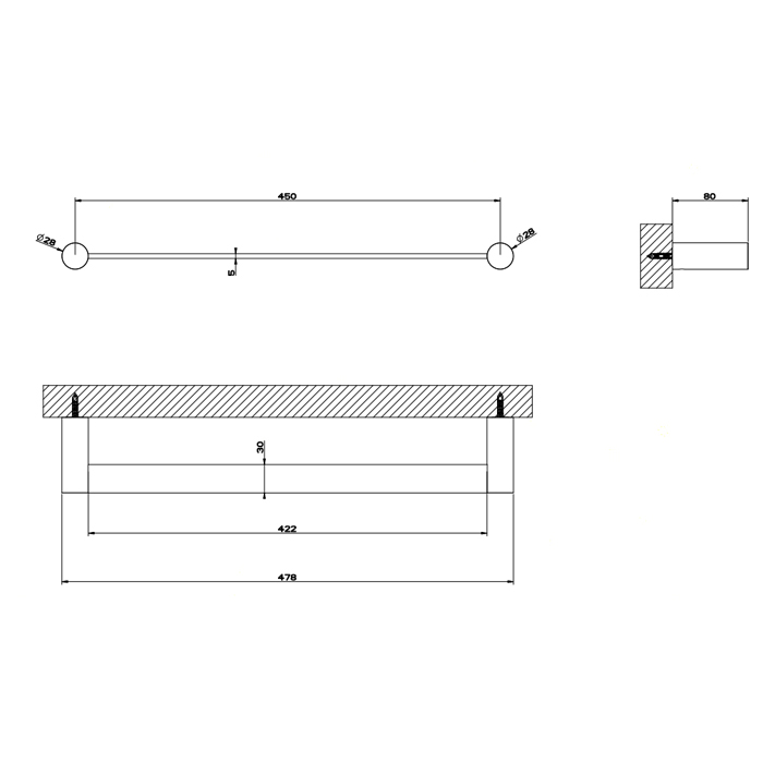 Полотенцедержатель, 45 см