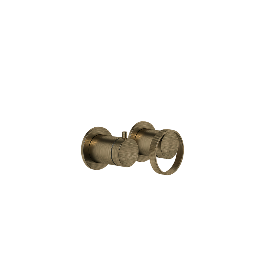 Смеситель для ванны/душа скрытого монтажа внешняя часть 2 потока ANELLO 713 Antique Brass GESSI