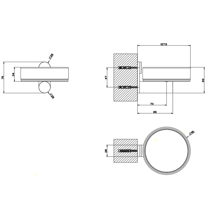 Мыльница настенная черное стекло GESSI316 239 Steel Brushed GESSI