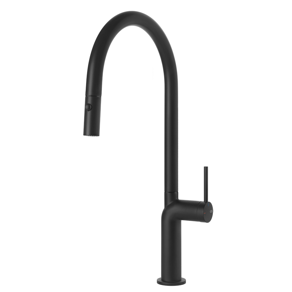 Смеситель для кухни вытяжной излив STELO 299 Black XL GESSI