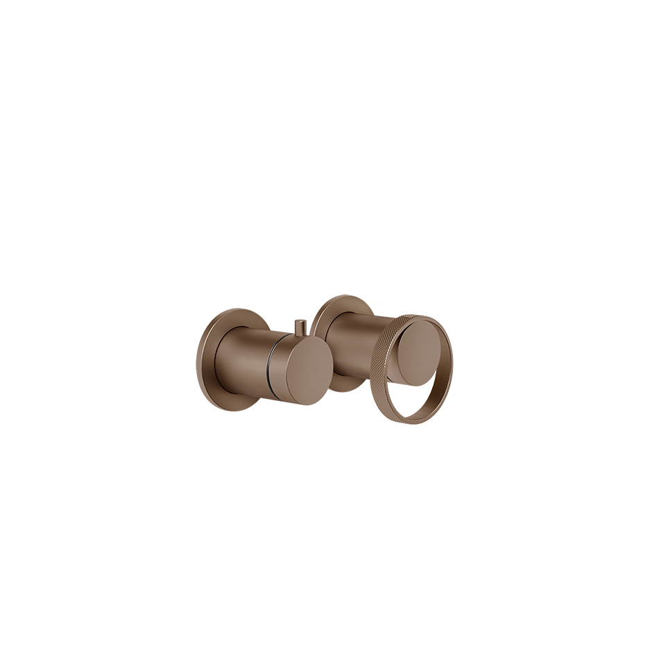 Смеситель для ванны/душа скрытого монтажа внешняя часть 2 потока ANELLO 708 Copper Brushed PVD GESSI