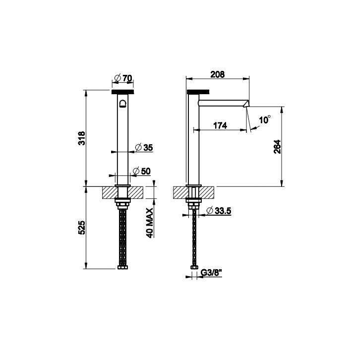 Смеситель для раковины высокий ANELLO 031 Chrome GESSI
