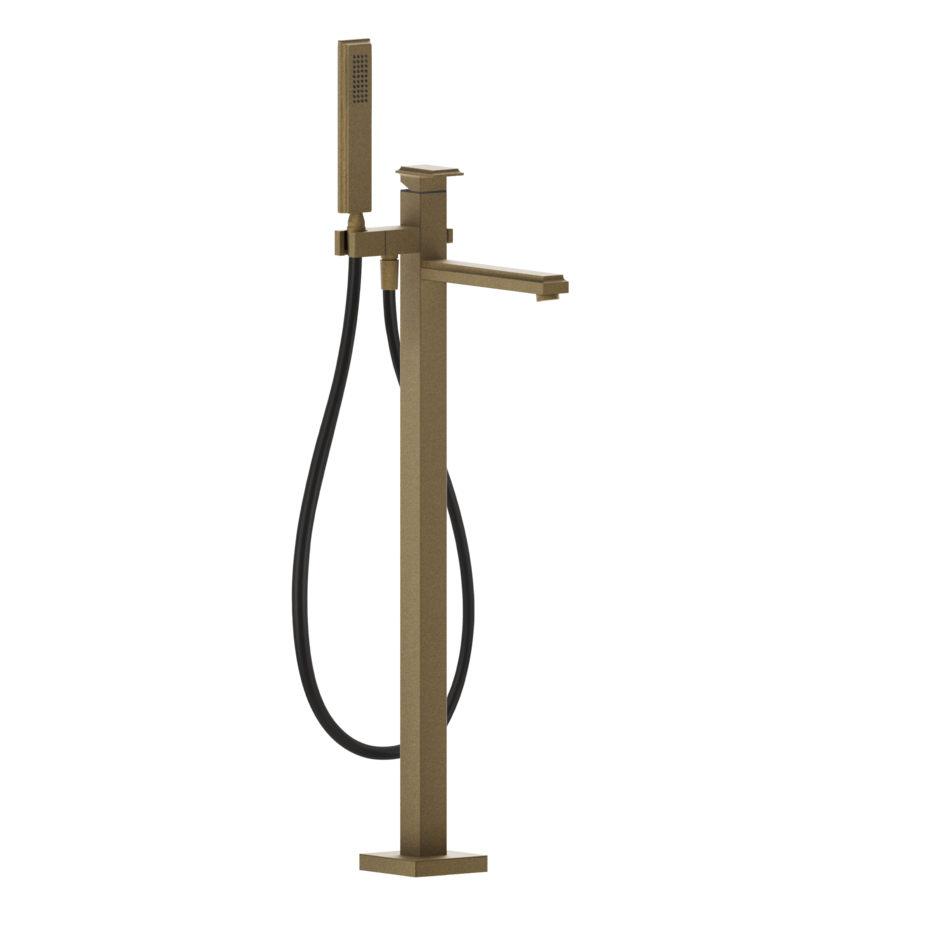 Смеситель для ванны напольный с душевым набором без скрытой части ELEGANZA 713 Antique Brass GESSI