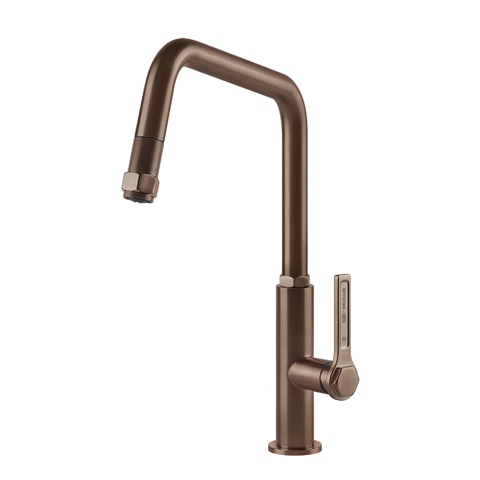 Смеситель для кухни вытяжной излив OFFICINE GESSI 708 Copper Brushed PVD GESSI
