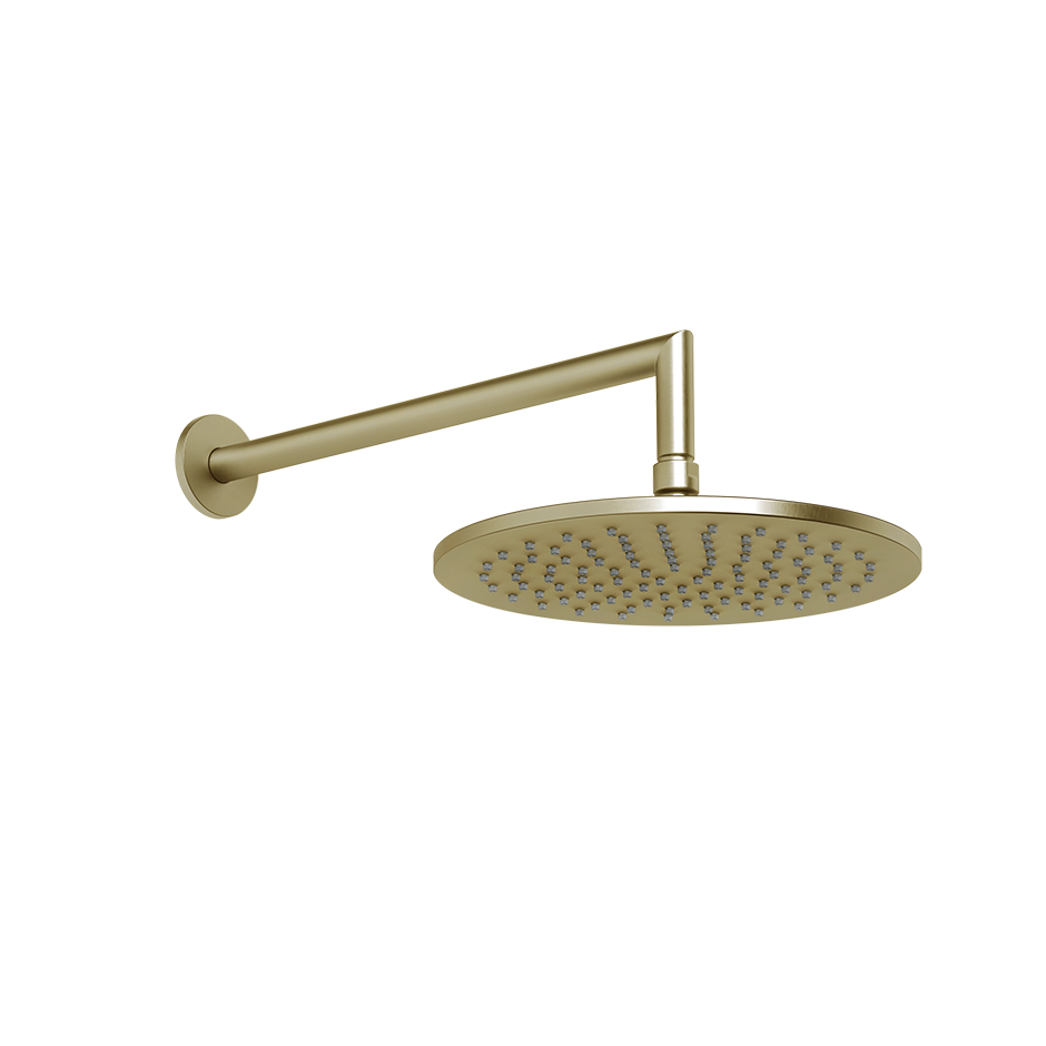 Верхний душ Ø250 настенный монтаж тропический ливень ANELLO 727 Brushed Brass PVD GESSI